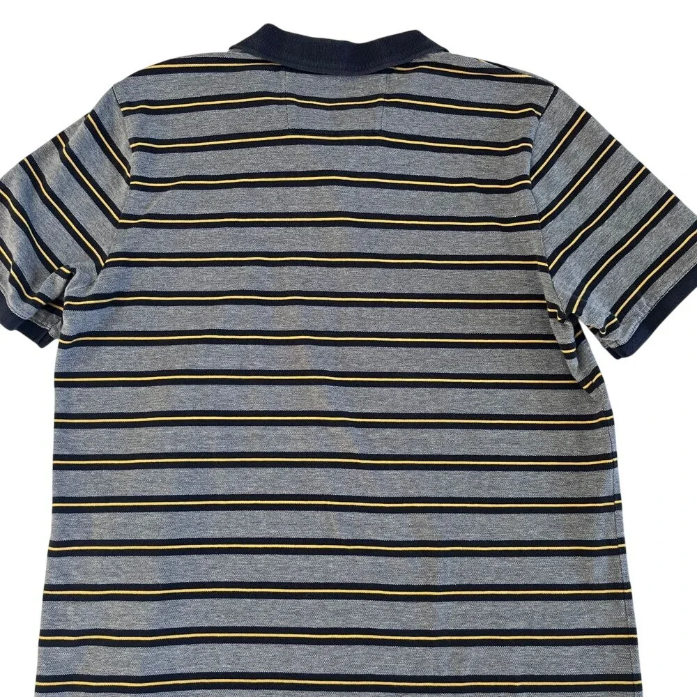 Banana Republic Mens Vintage XL Blue/Yellow Striped Polo Shirt, Banana‎ 216